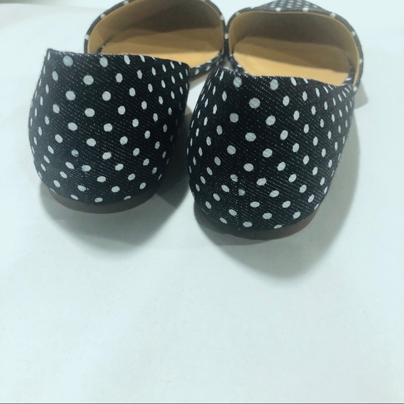 J.Crew "Sloan" D'Orsay polka dot denim flats 7 M - Picture 8 of 8